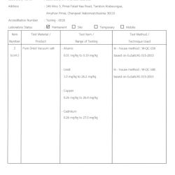 Certificate ISO1725 Issue date 27 jun 2022 - 26 Jun 2026