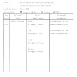 Certificate ISO1725 Issue date 27 jun 2022 - 26 Jun 2026